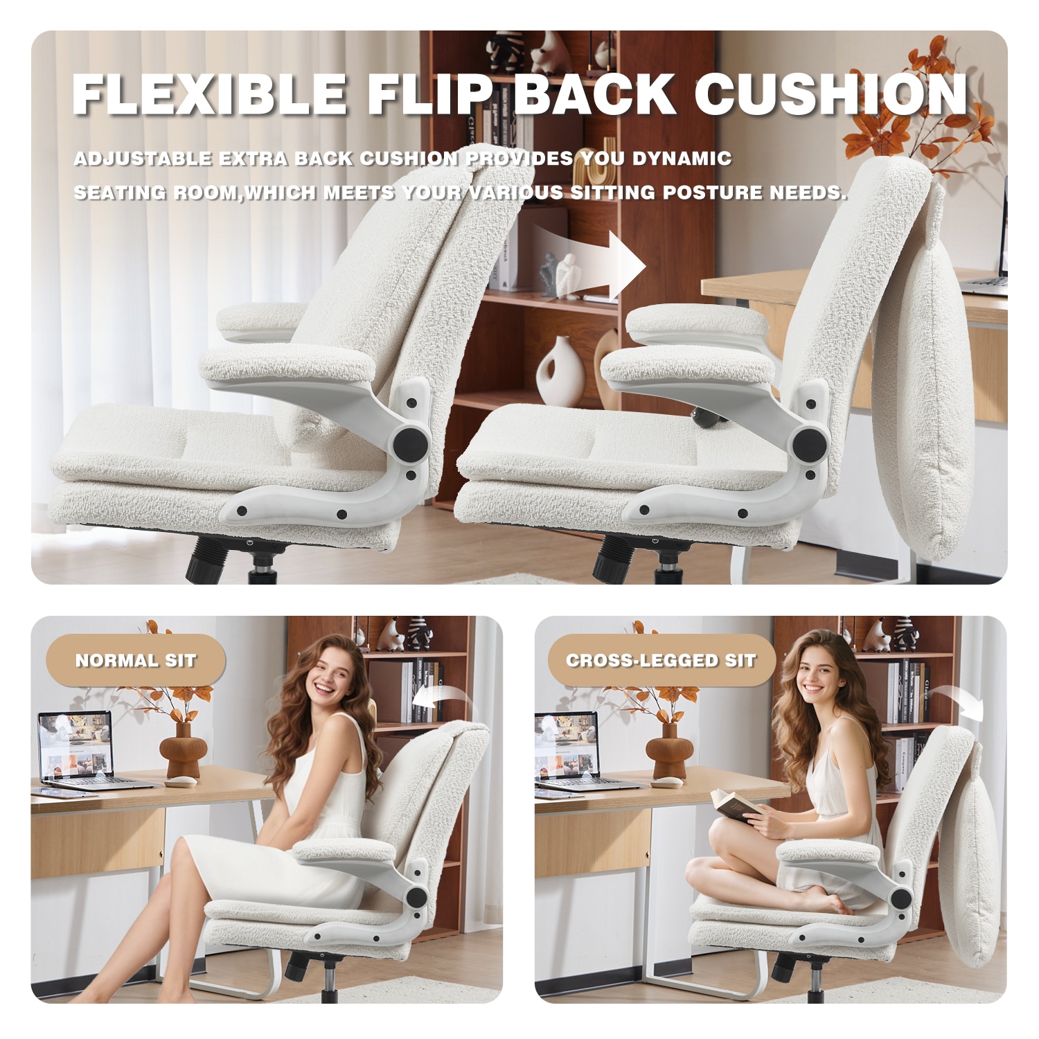 Ergonomic Office Chair With Airbag Lumbar Support And Flip Armrests_voghion.com